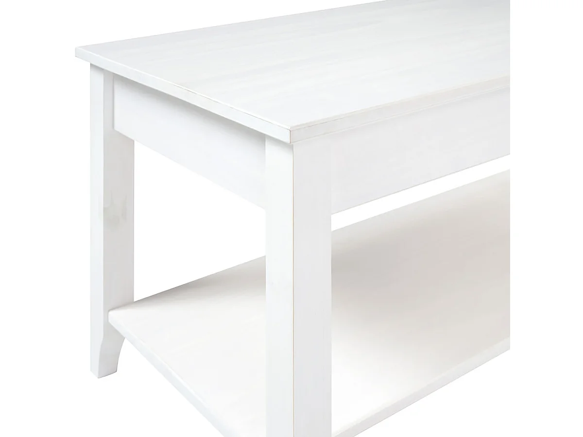 Table basse Table salon avec pieds coloris Blanc - Longueur 90 x Hauteur 45 x Profondeur 45 cm