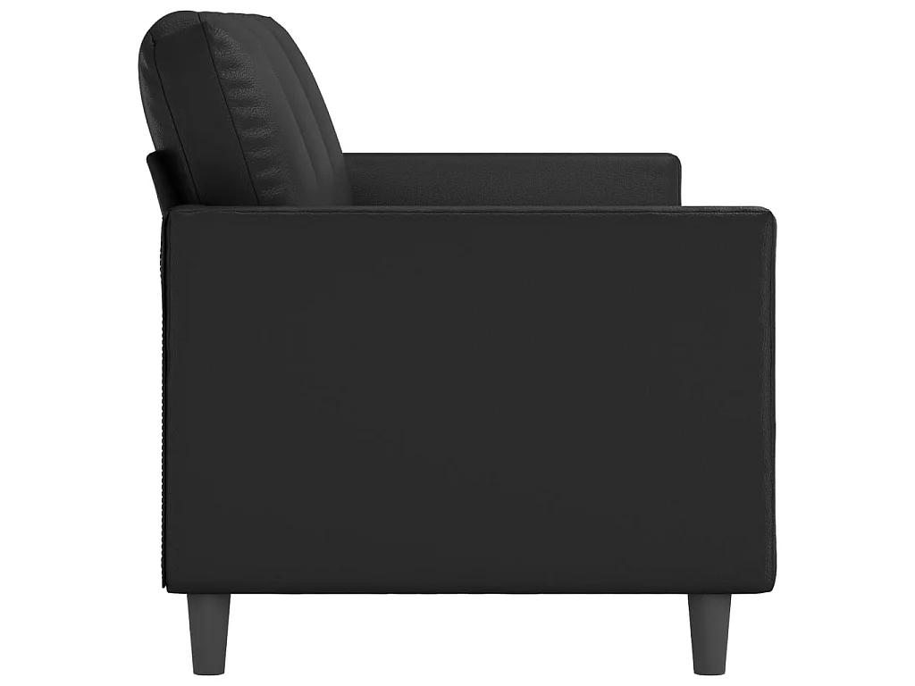 Divano a 3 Posti Nero 180 cm in Similpelle