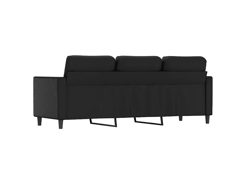 Divano a 3 Posti Nero 180 cm in Similpelle