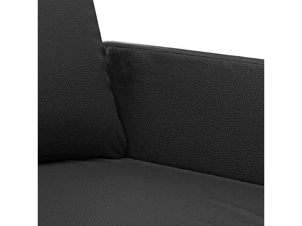 Divano a 3 Posti Nero 180 cm in Similpelle