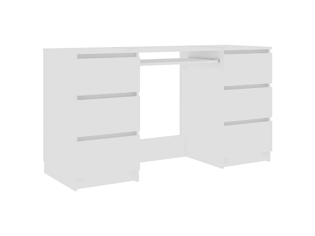 Scrivania Bianca 140x50x77 cm in Legno Multistrato