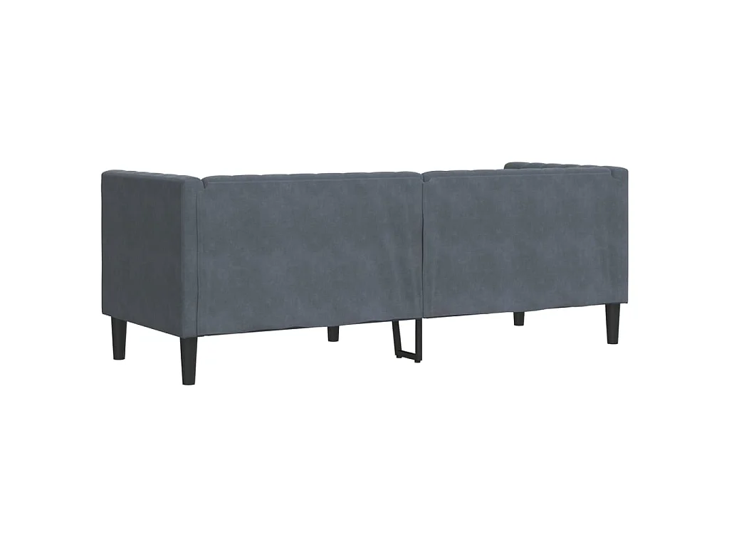 Canapé Chesterfield avec traversins 3 places gris foncé velours