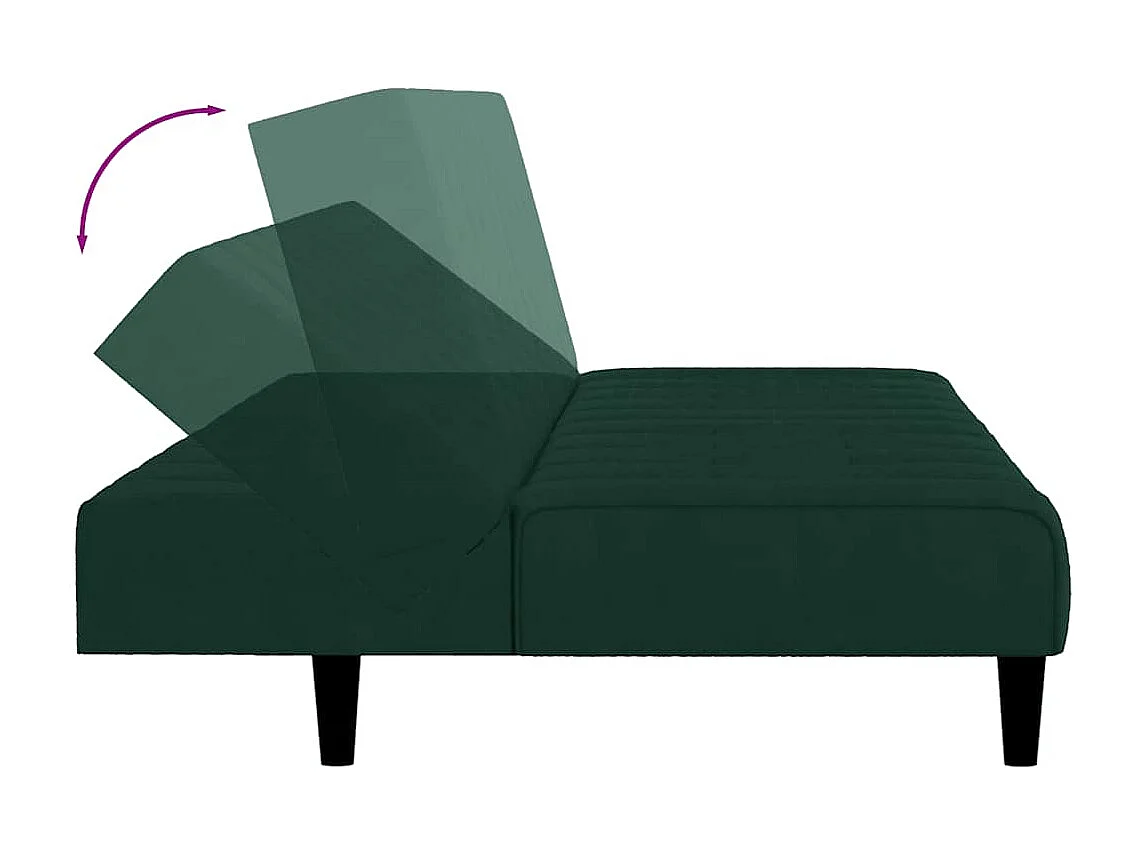 Sofá cama de 2 plazas terciopelo verde oscuro