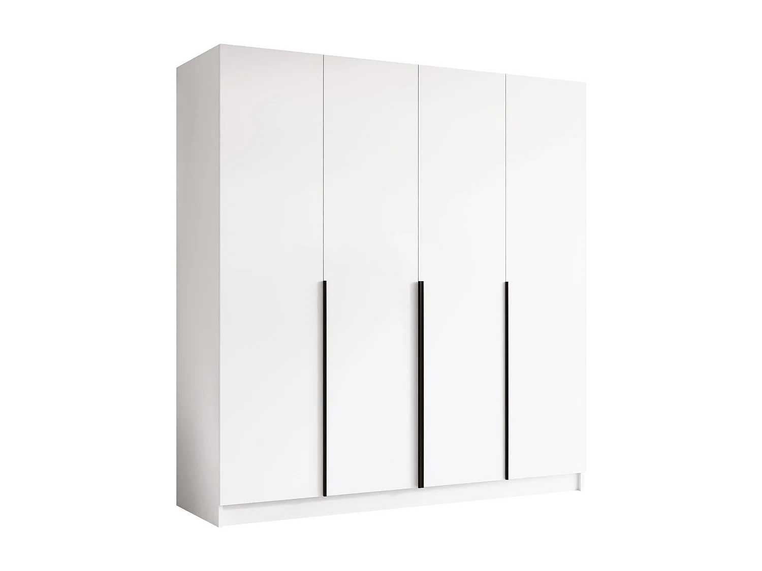 Armoire Closico Navor I, Noir|Blanc, 215x200x58cm, Portes d'armoire: Avec des charnières