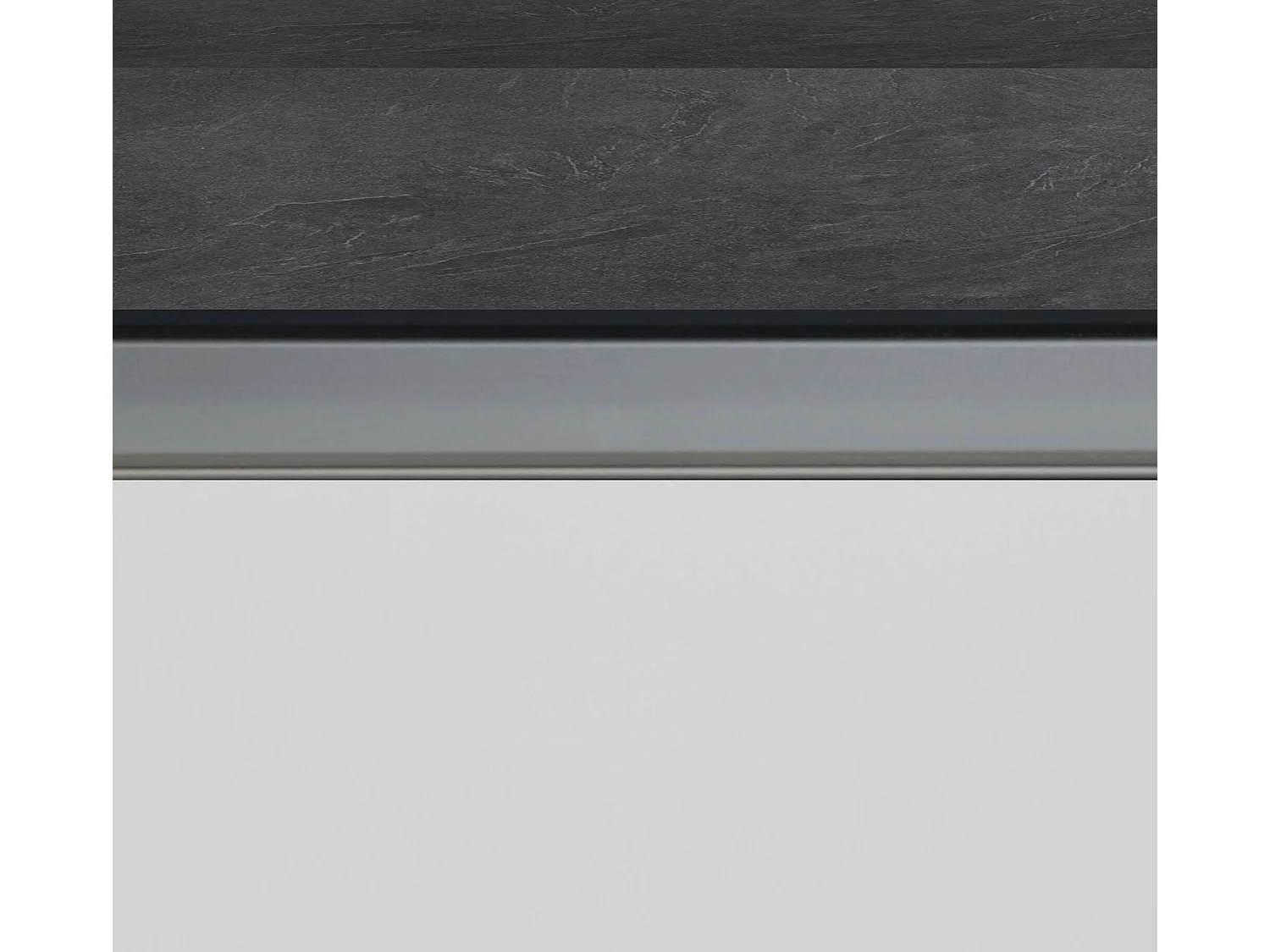 Îlot de cuisine Dcarnelo, Armoire polyvalente, Meuble de kitchenette, Table auxiliaire, 100% Made in Italy, 155x90h90 cm, Blanc brillant et ardoise