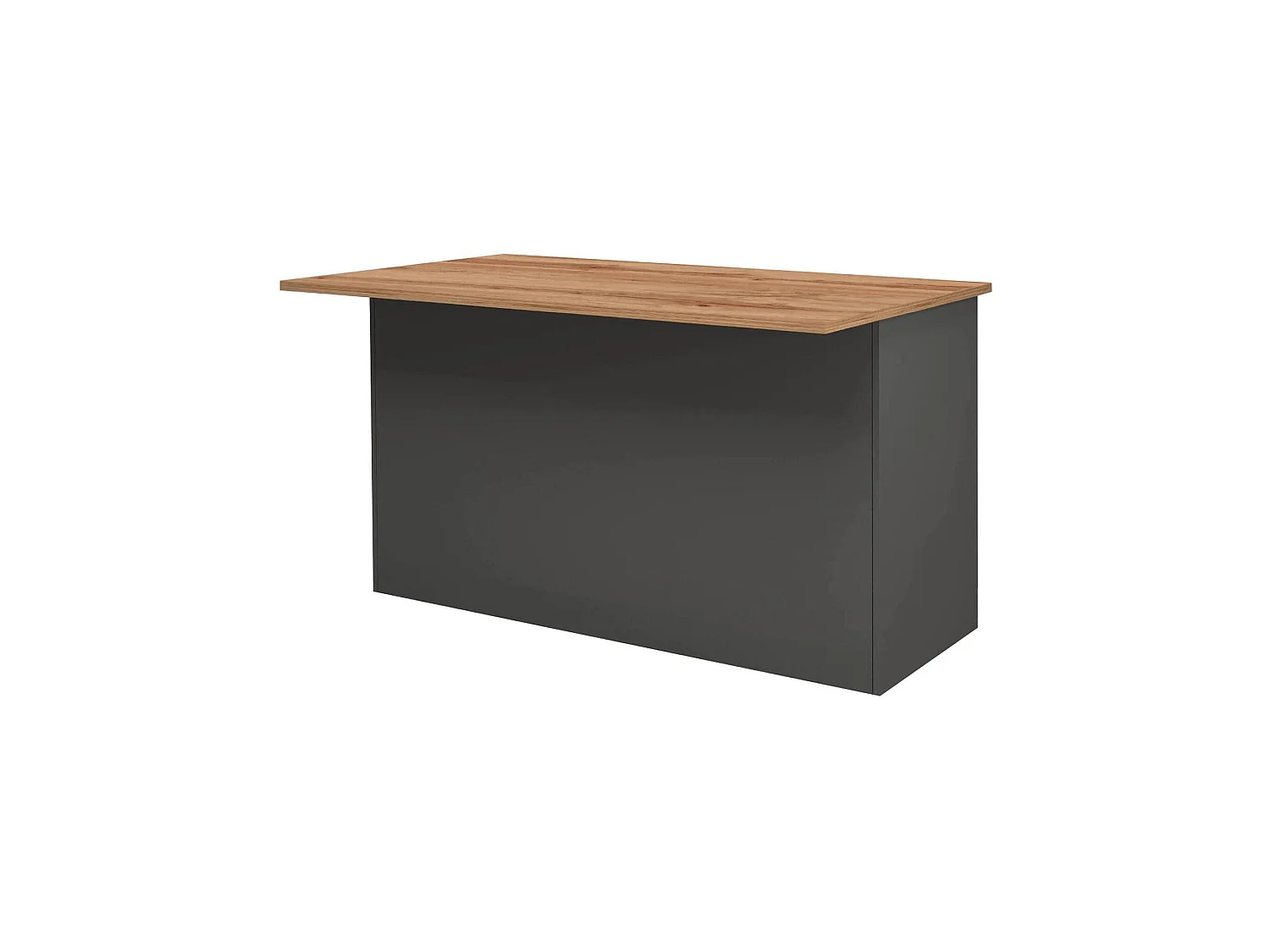 Ilot de cuisine Dcarnelo, Armoire polyvalente, Meuble de kitchenette, Table auxiliaire, 100% Made in Italy, 155x90h90 cm, Anthracite et Chêne
