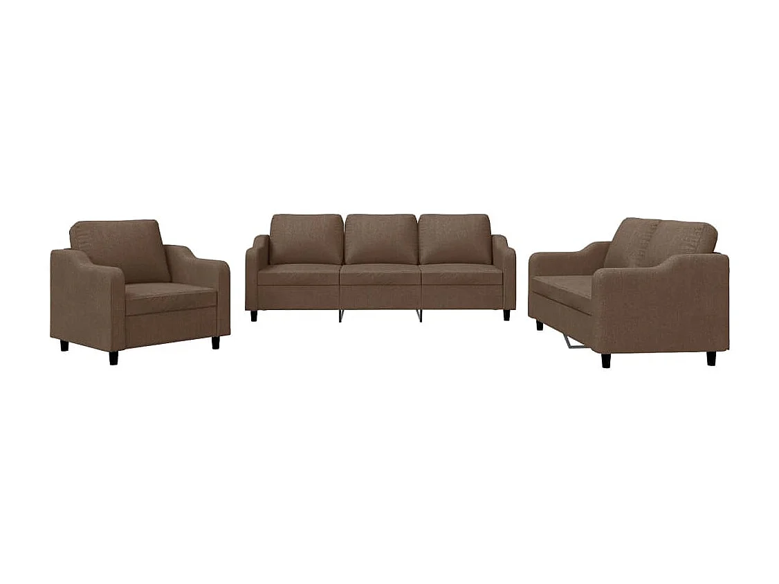 4-delige Loungeset met kussens stof bruin
