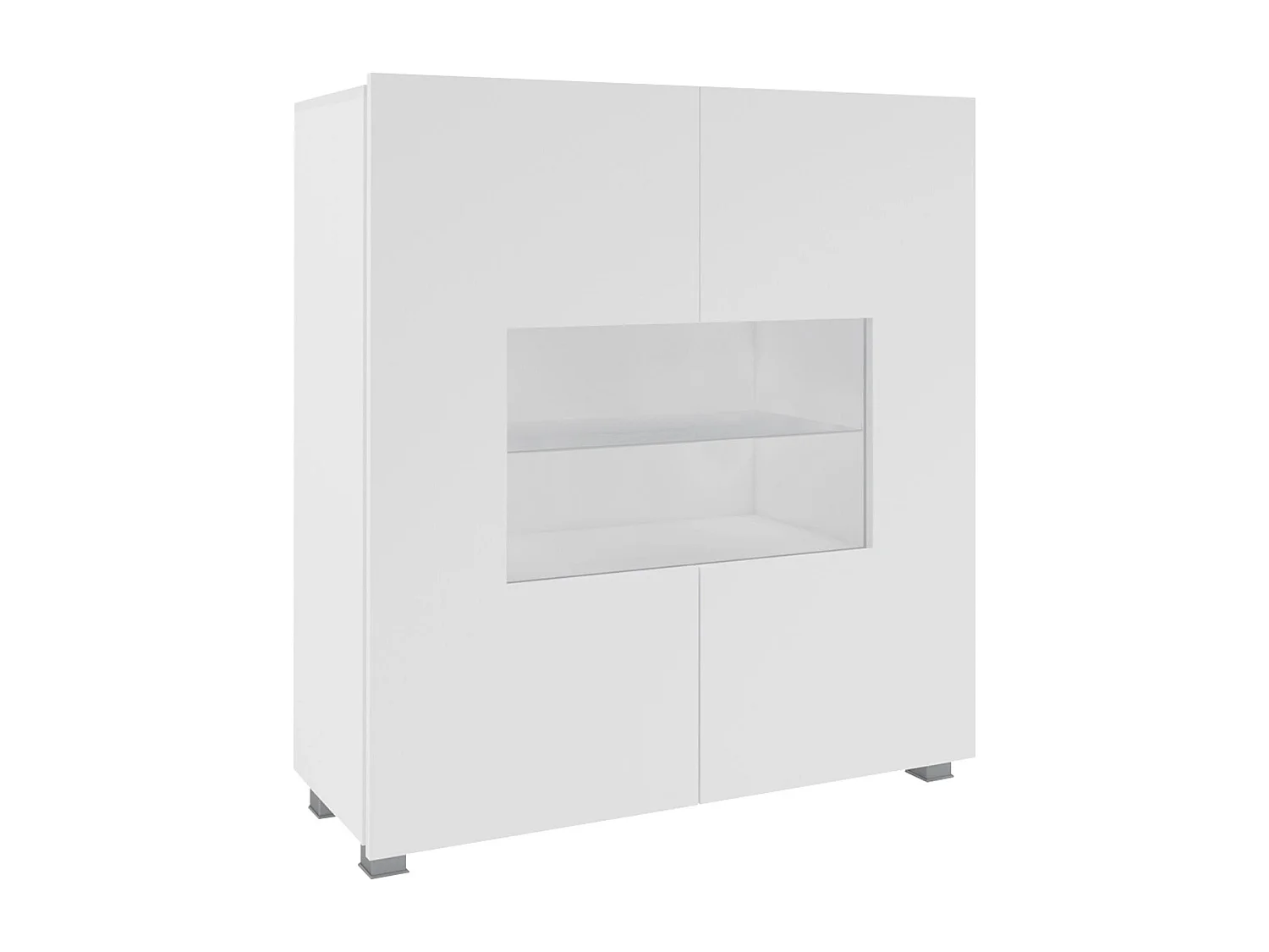 Buffet Remus, Blanc|Blanc brillant, 107x100cm, Le nombre de portes: 235cm