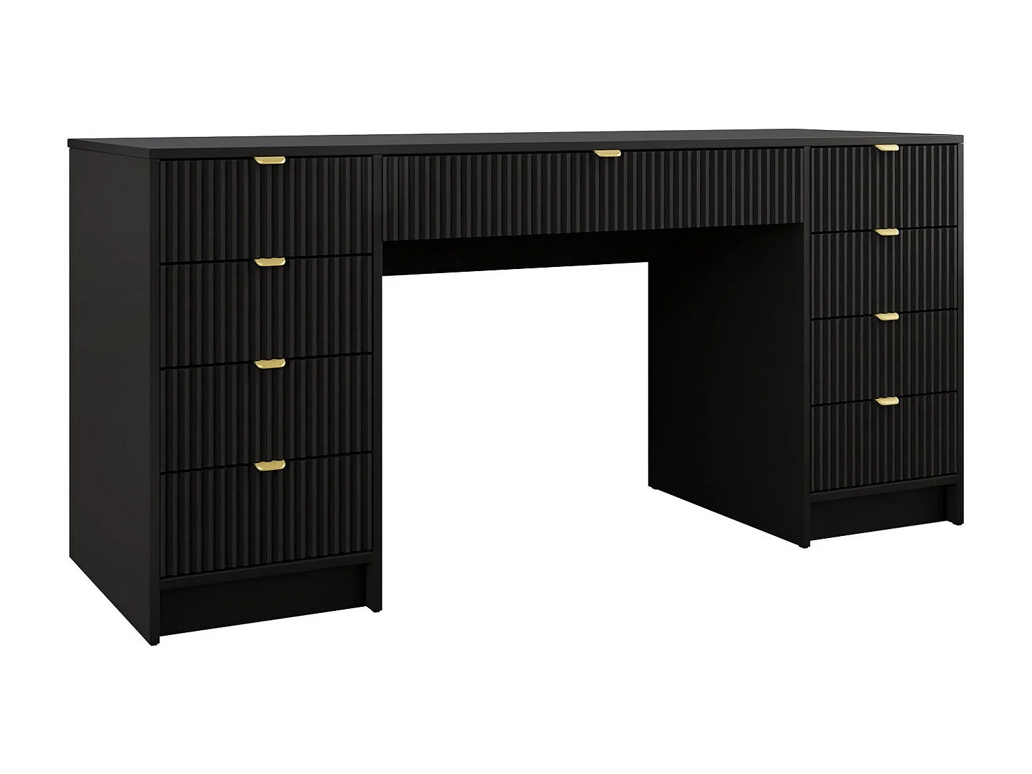 Bureau Comfivo Larmire 110, Avec tiroirs, 76x154x55cm, Noir