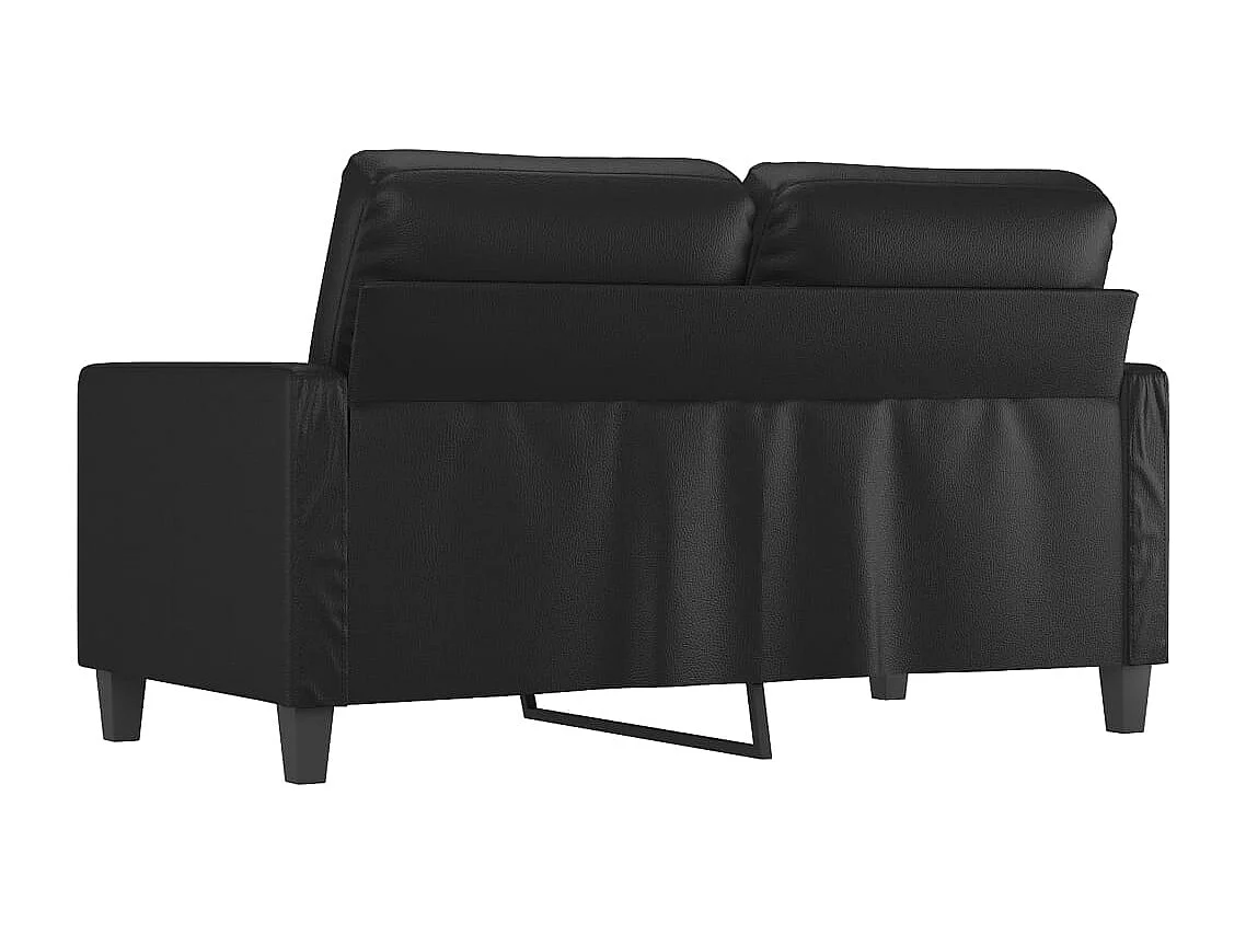 Sofá de 2 lugares 120 cm couro artificial preto