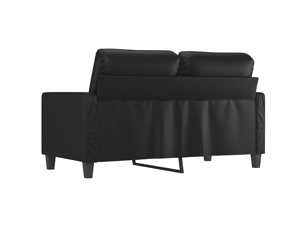 Canapé à 2 places Noir 120 cm Similicuir