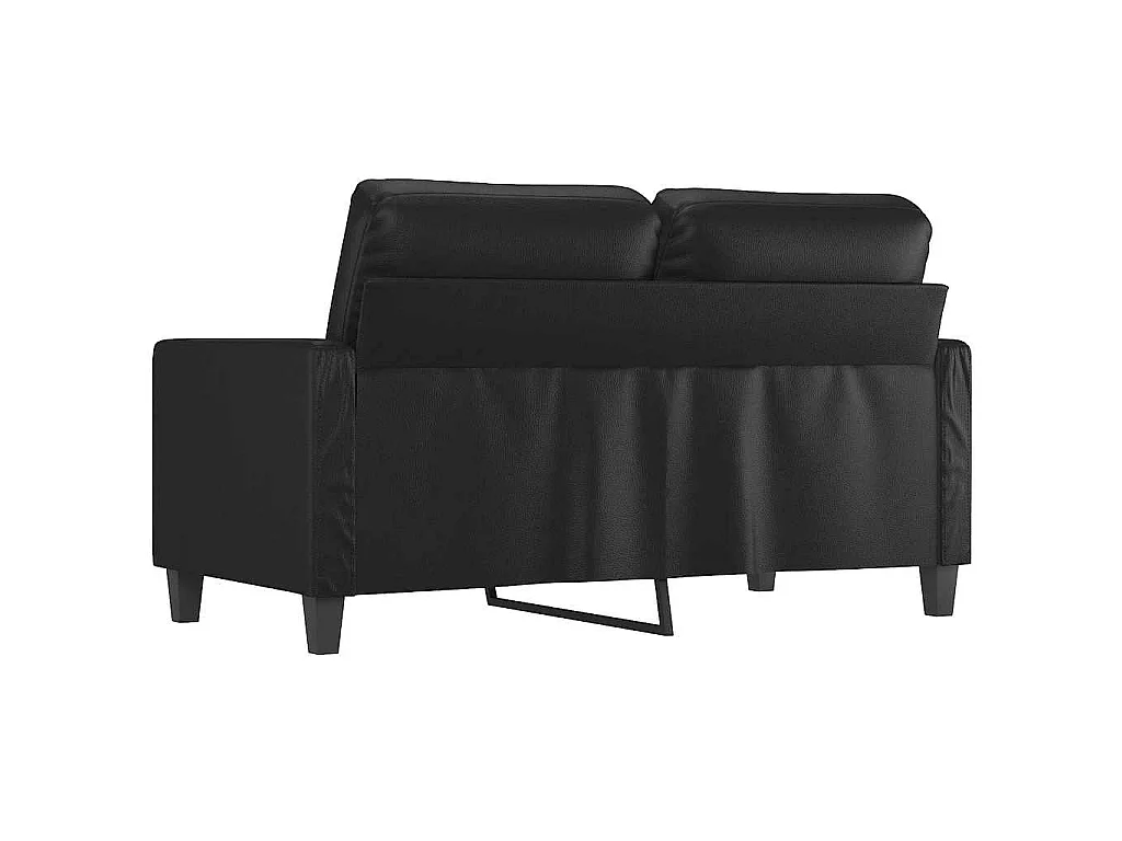 2-Sitzer-Sofa Schwarz 120 cm Kunstleder
