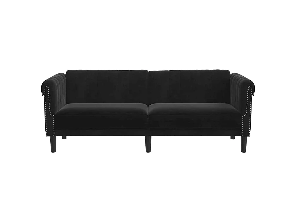 Driezitsbank fluweel zwart