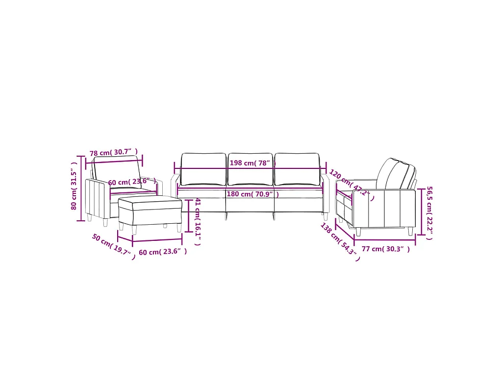 Ensemble de canapés 4 pcs avec coussins Noir Velours