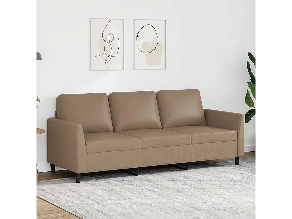 Canapé à 3 places Cappuccino 180 cm Similicuir