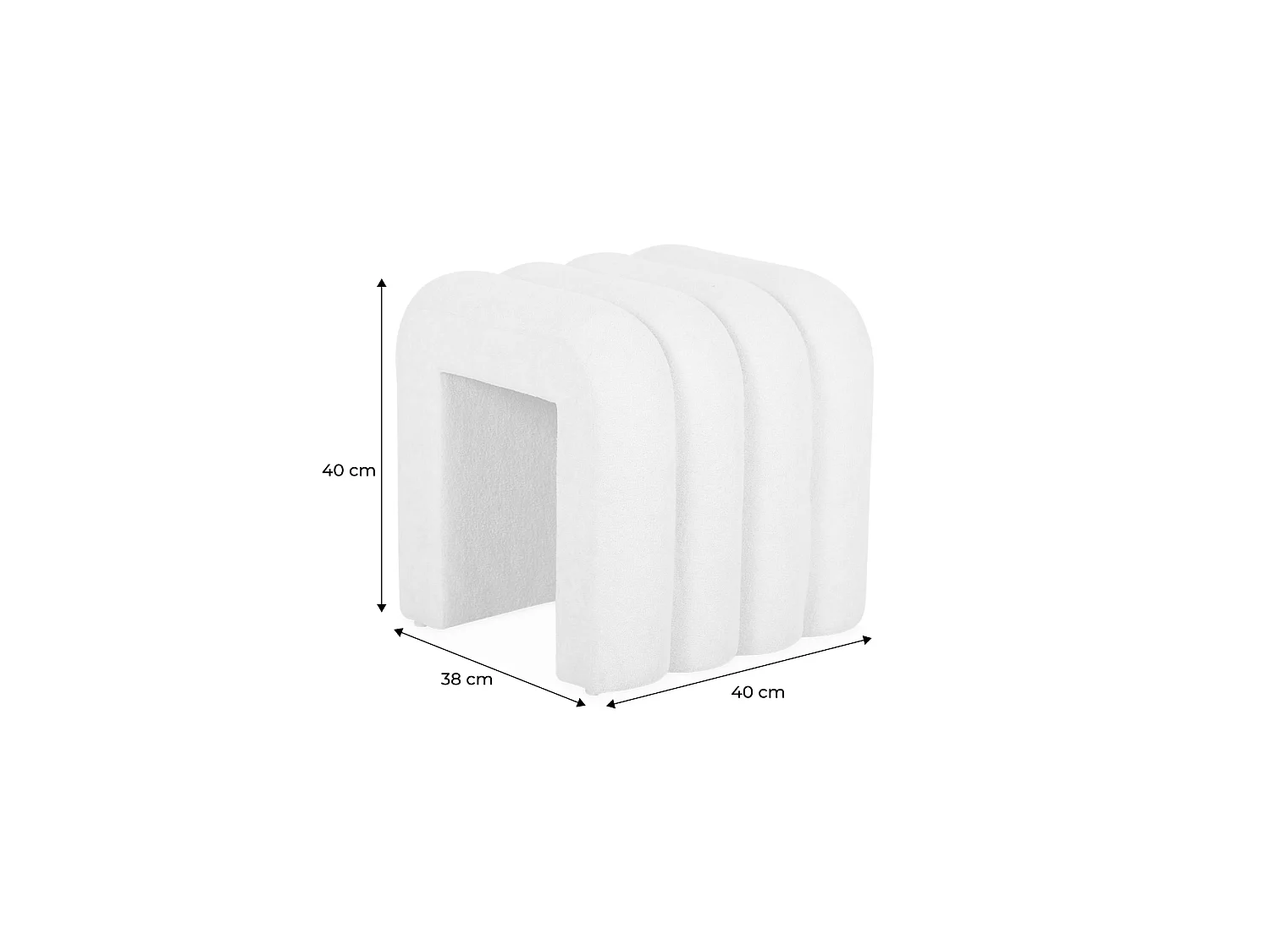Set de 2 poufs contemporains en tissu beige