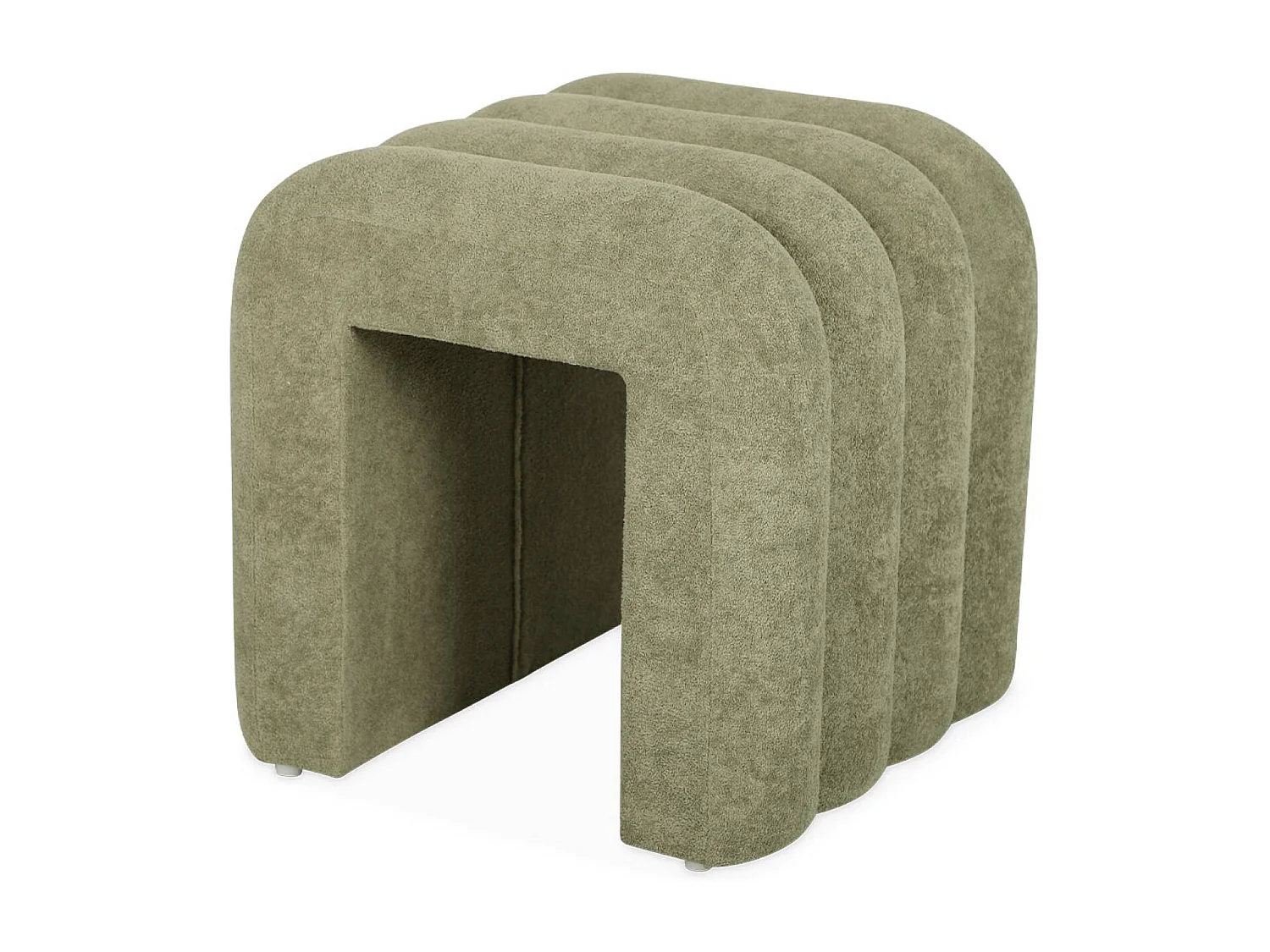 Set de 2 poufs contemporains en tissu vvert