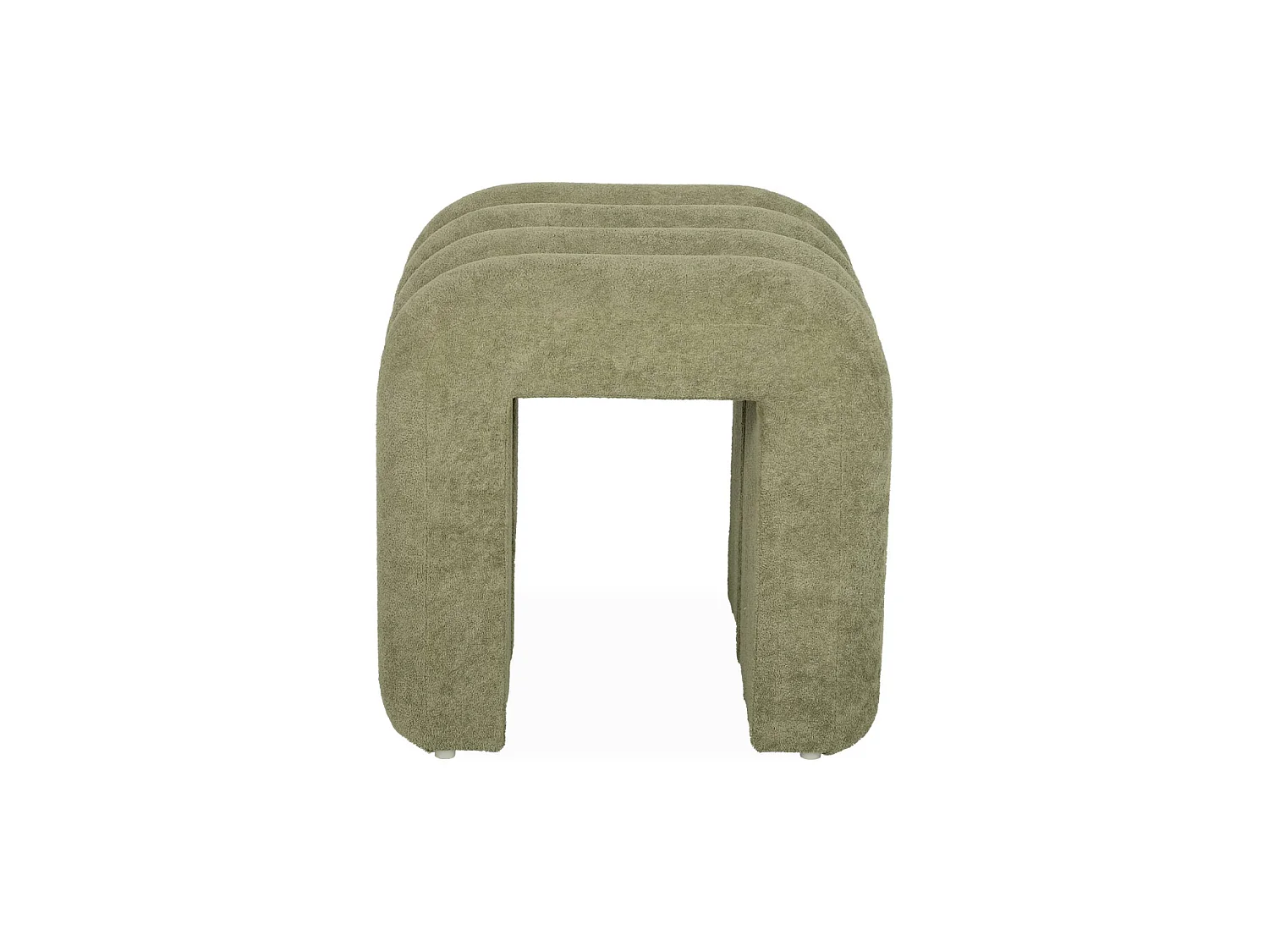 Set de 2 poufs contemporains en tissu vvert