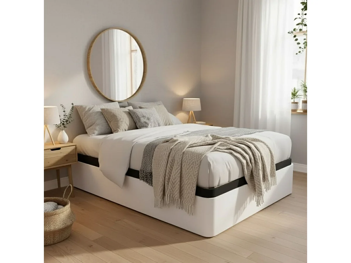 Canapé Atenas abatible tapizado 3D blanco 150x190 cm