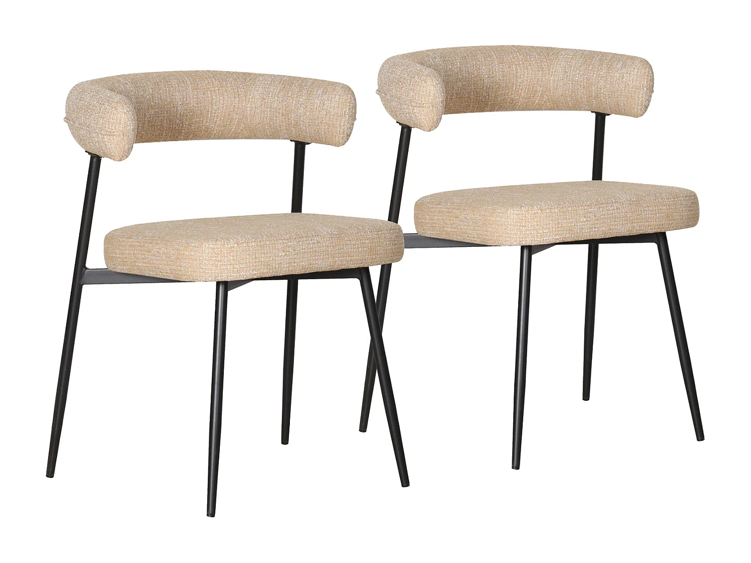 Lot de 2 chaises en tissu jaune chiné THEA - HAPPY GARDEN