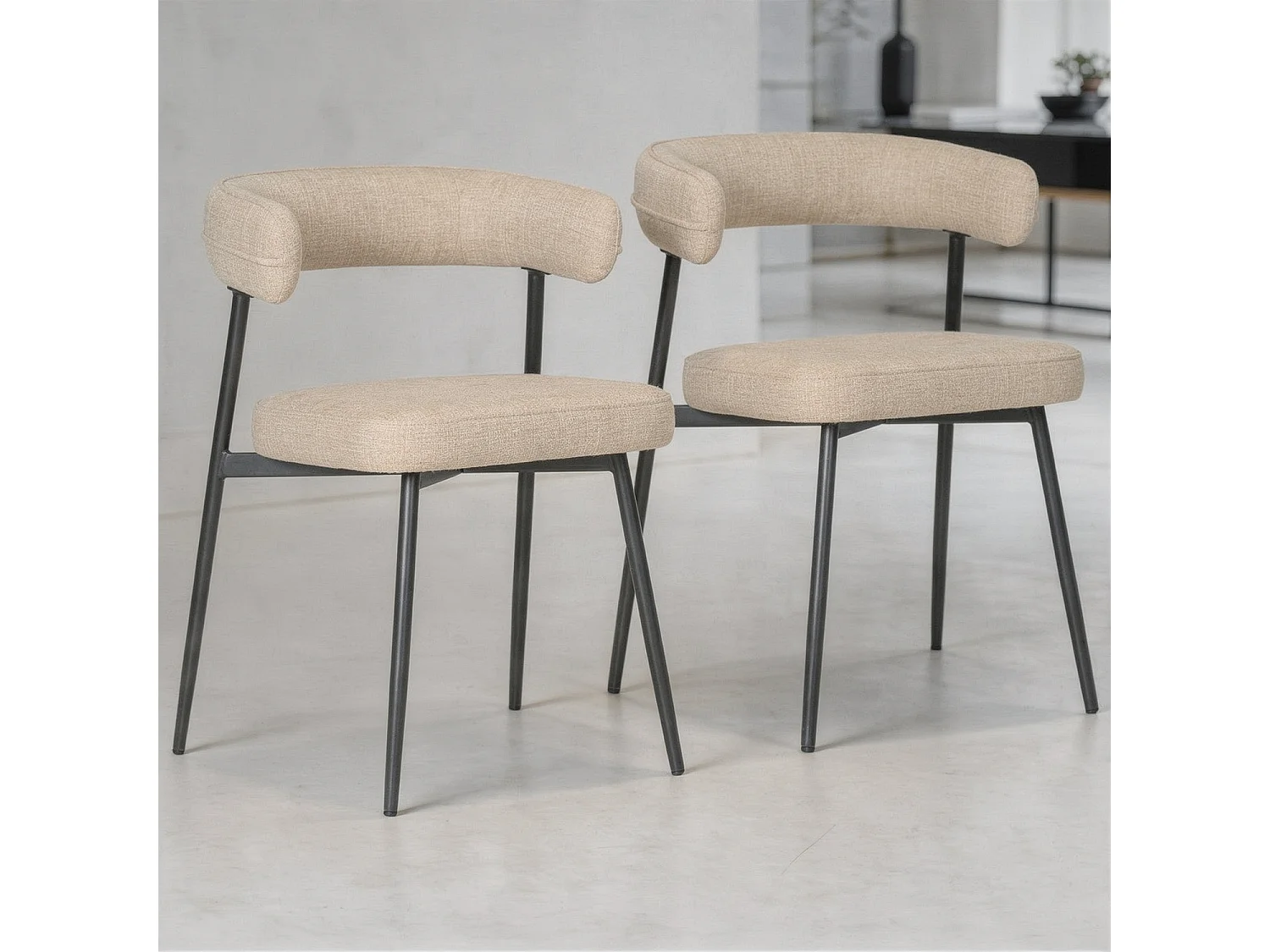 Lot de 2 chaises en tissu jaune chiné THEA - HAPPY GARDEN