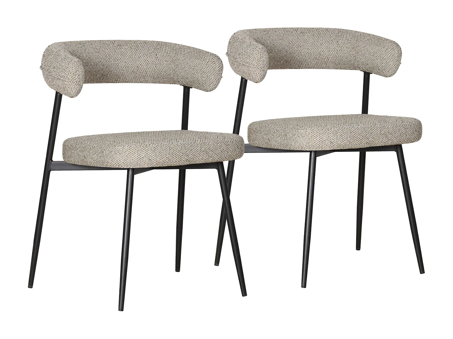 Lot de 2 chaises en tissu vert chiné THEA - HAPPY GARDEN