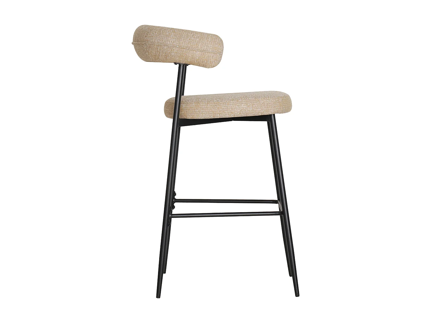 Lot de 2 tabourets de bar en tissu jaune chiné THEA - HAPPY GARDEN