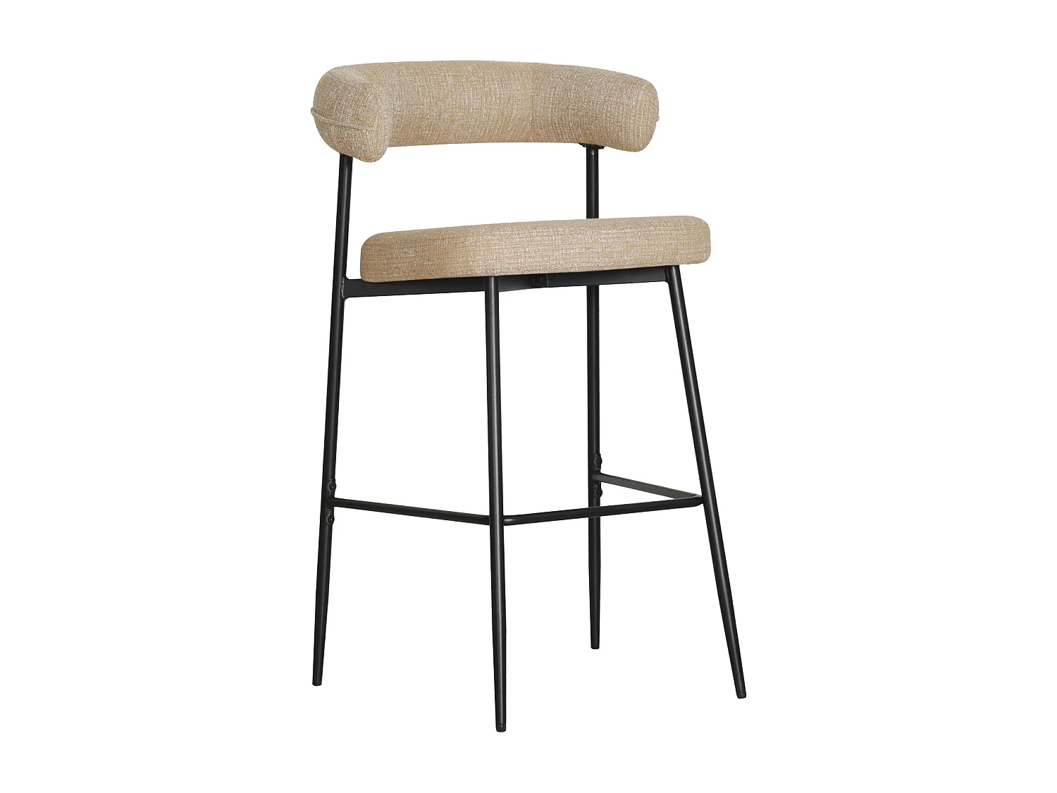 Lot de 2 tabourets de bar en tissu jaune chiné THEA - HAPPY GARDEN