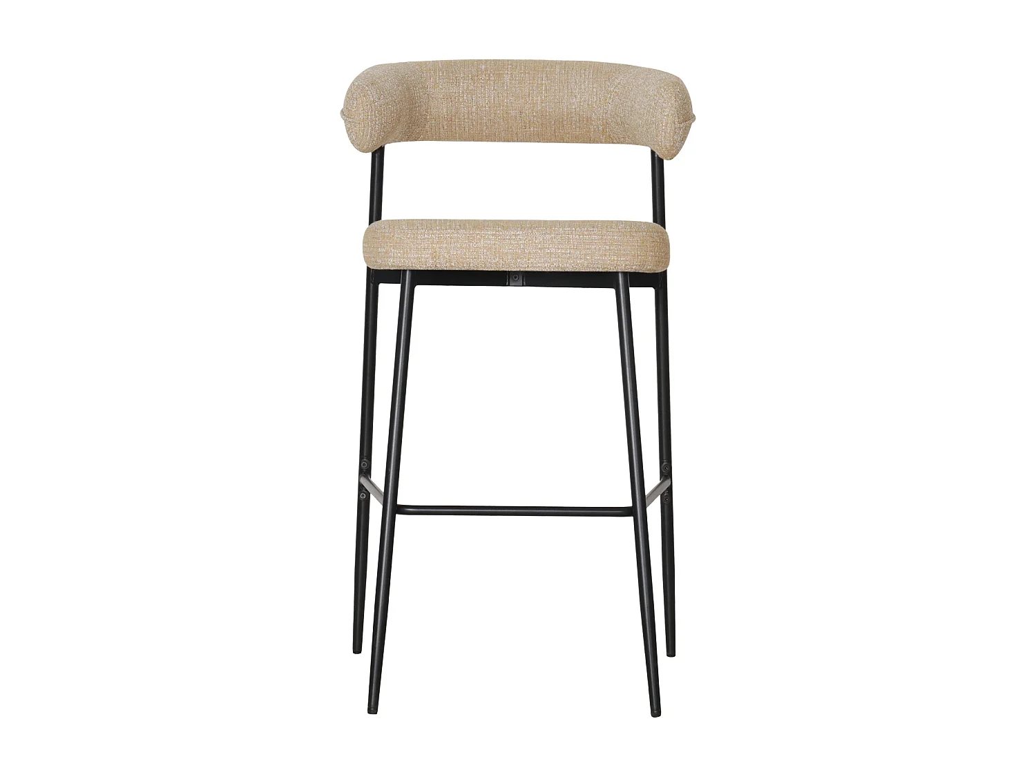 Lot de 2 tabourets de bar en tissu jaune chiné THEA - HAPPY GARDEN