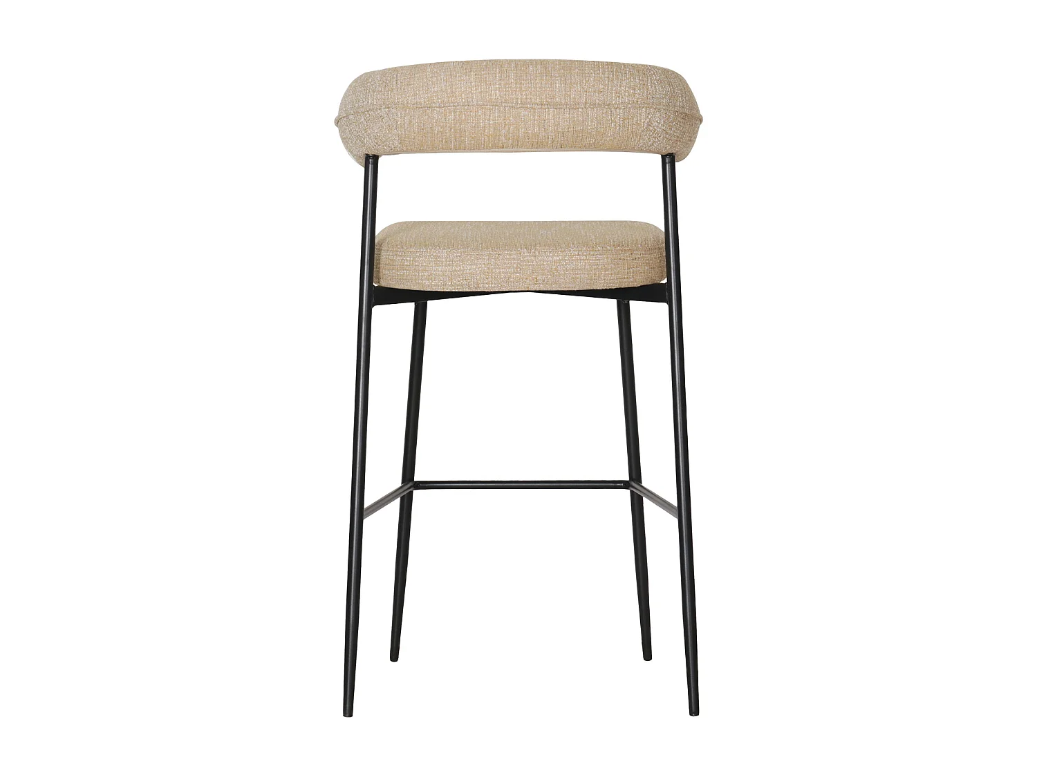 Lot de 2 tabourets de bar en tissu jaune chiné THEA - HAPPY GARDEN