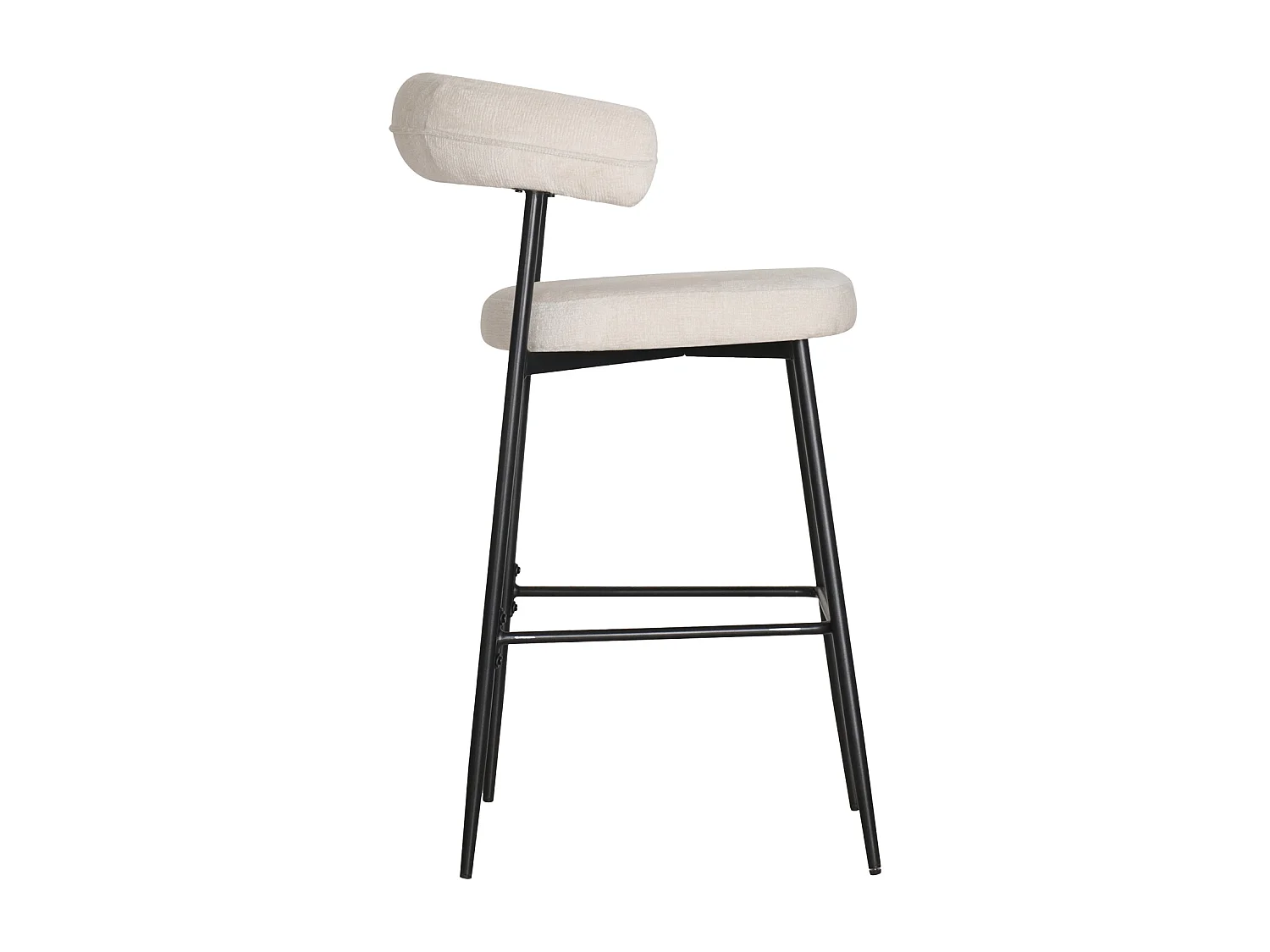 Lot de 2 tabourets de bar en tissu beige THEA - HAPPY GARDEN