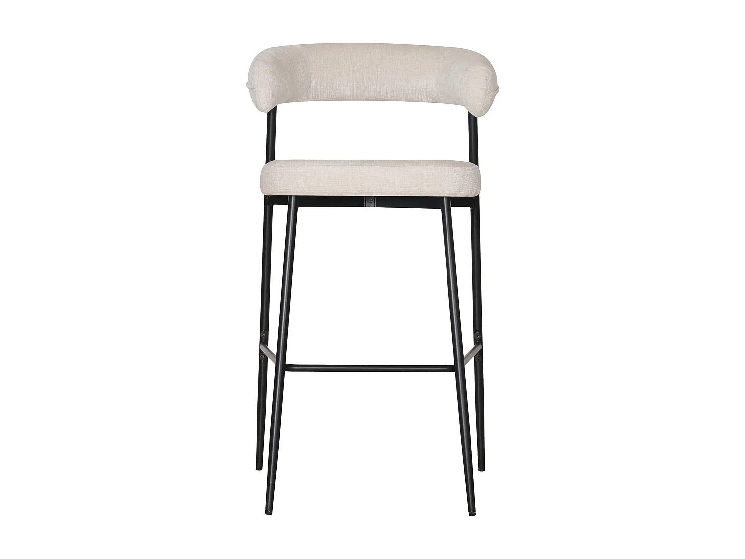 Lot de 2 tabourets de bar en tissu beige THEA - HAPPY GARDEN