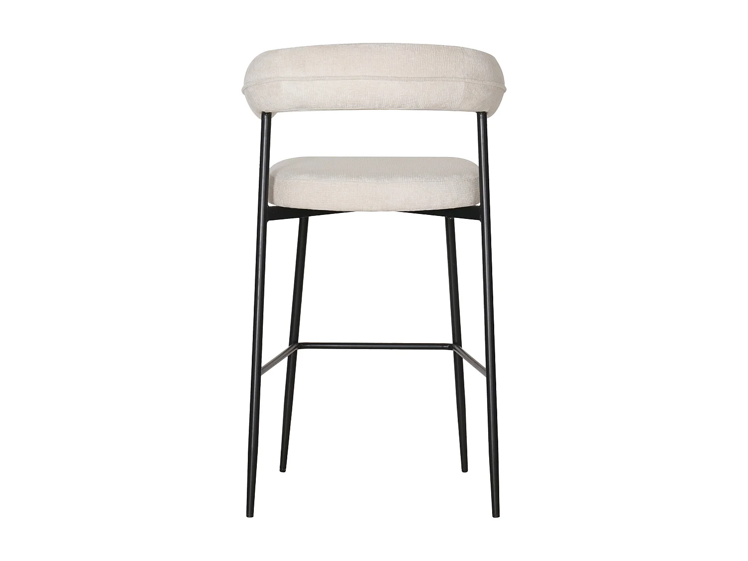 Lot de 2 tabourets de bar en tissu beige THEA - HAPPY GARDEN