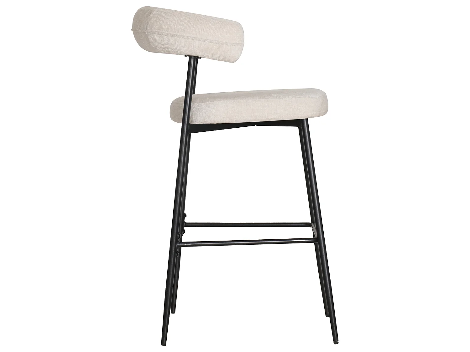 Lot de 2 tabourets de bar en tissu beige THEA - HAPPY GARDEN