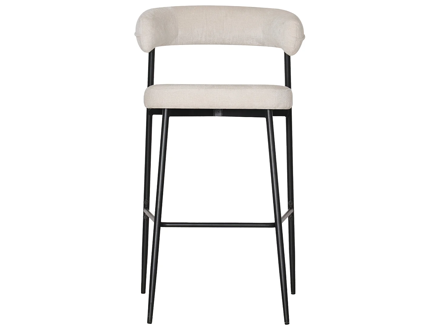 Lot de 2 tabourets de bar en tissu beige THEA - HAPPY GARDEN
