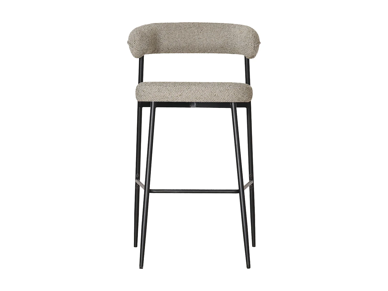 Lot de 2 tabourets de bar en tissu vert chiné THEA - HAPPY GARDEN