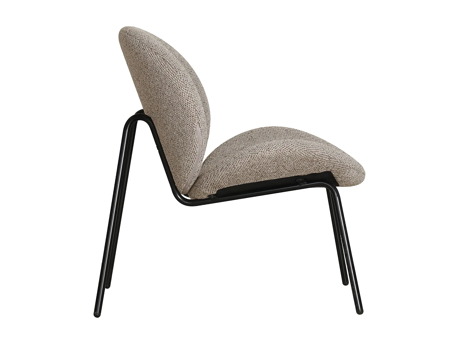 Fauteuil en tissu taupe chiné SACHA - HAPPY GARDEN