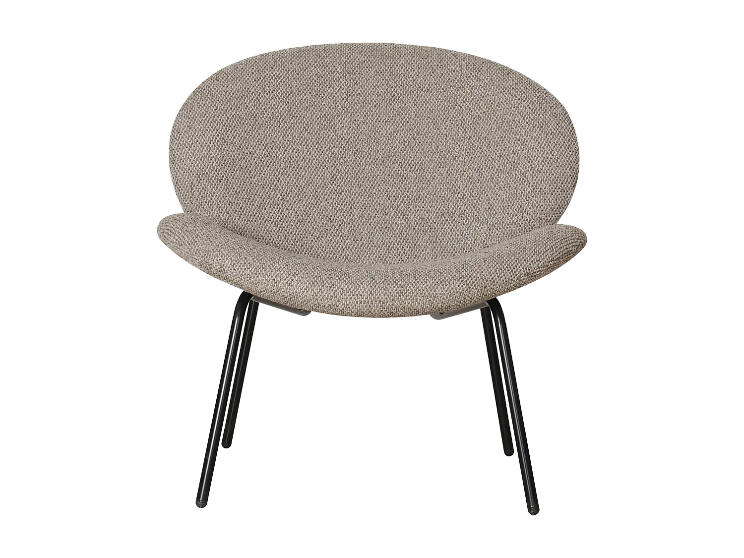 Fauteuil en tissu taupe chiné SACHA - HAPPY GARDEN