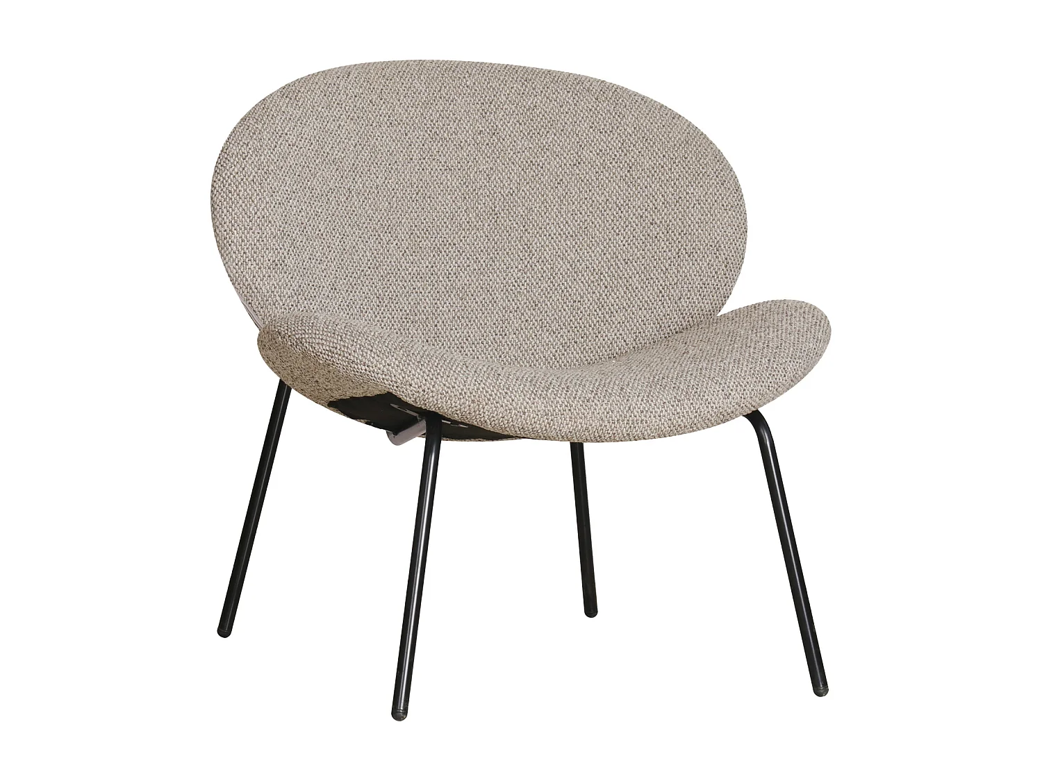 Fauteuil en tissu taupe chiné SACHA - HAPPY GARDEN