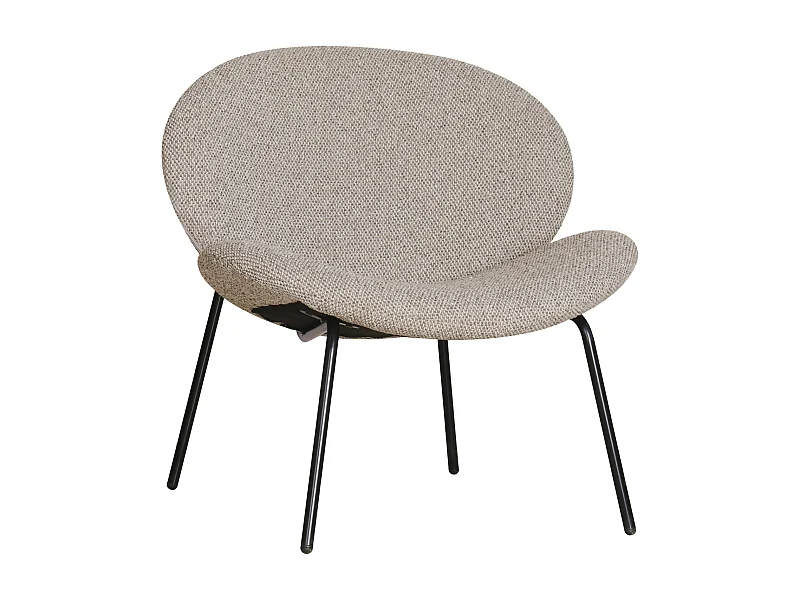 Fauteuil en tissu taupe chiné SACHA - HAPPY GARDEN