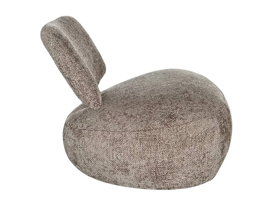 Fauteuil en tissu avec dossier beige chiné Teresia