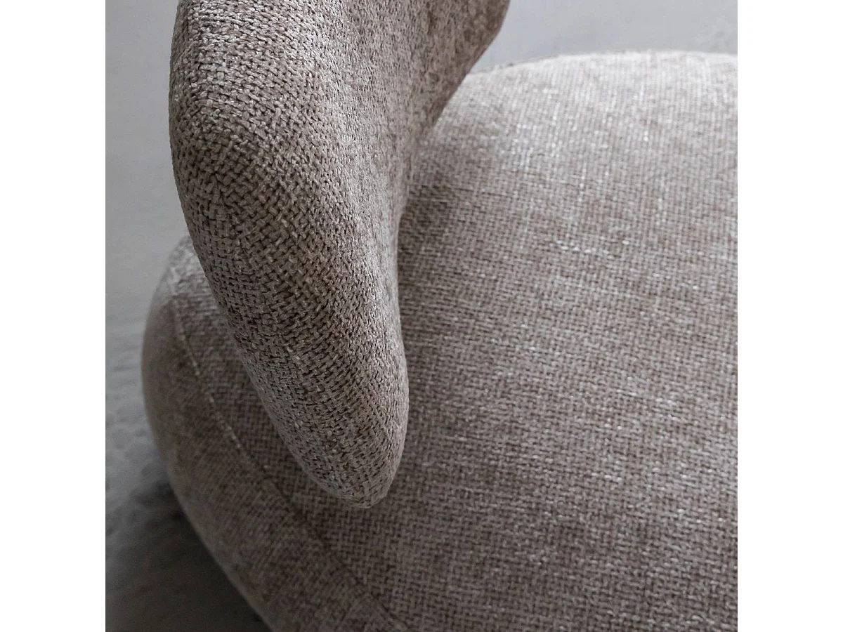 Fauteuil en tissu avec dossier beige chiné Teresia