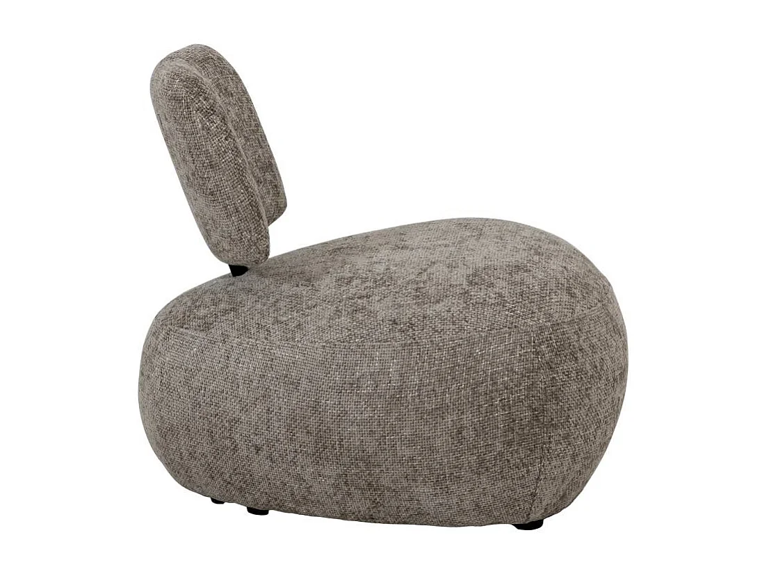 Fauteuil en tissu avec dossier beige chiné Teresia