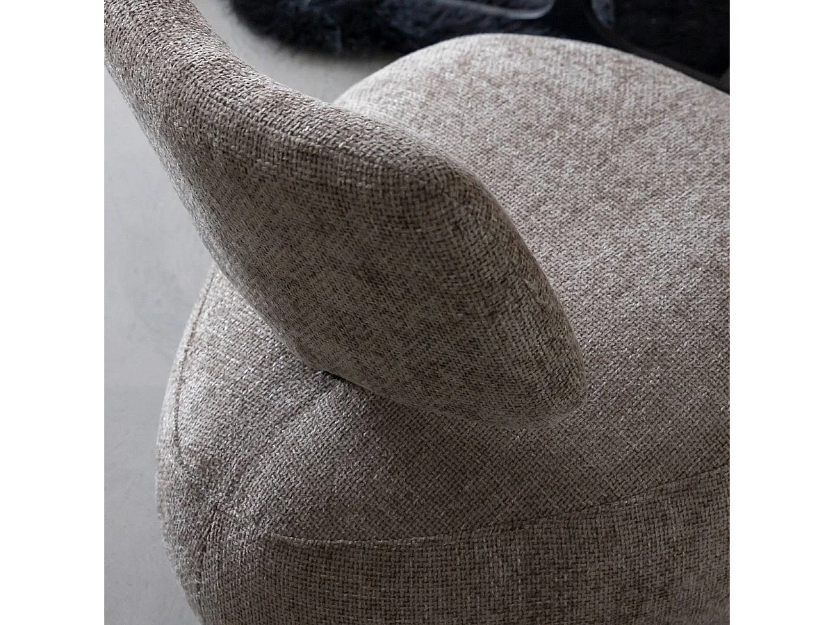 Fauteuil en tissu avec dossier beige chiné Teresia