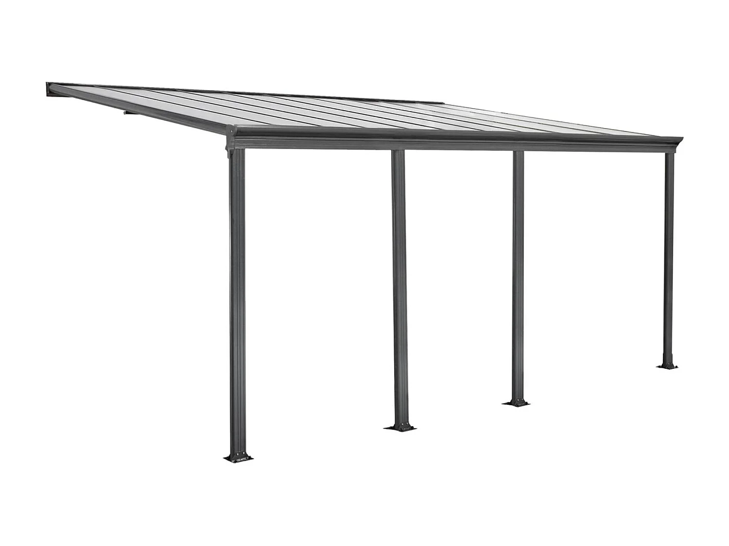 Pérgola 3x6m de aluminio con canalón antracita