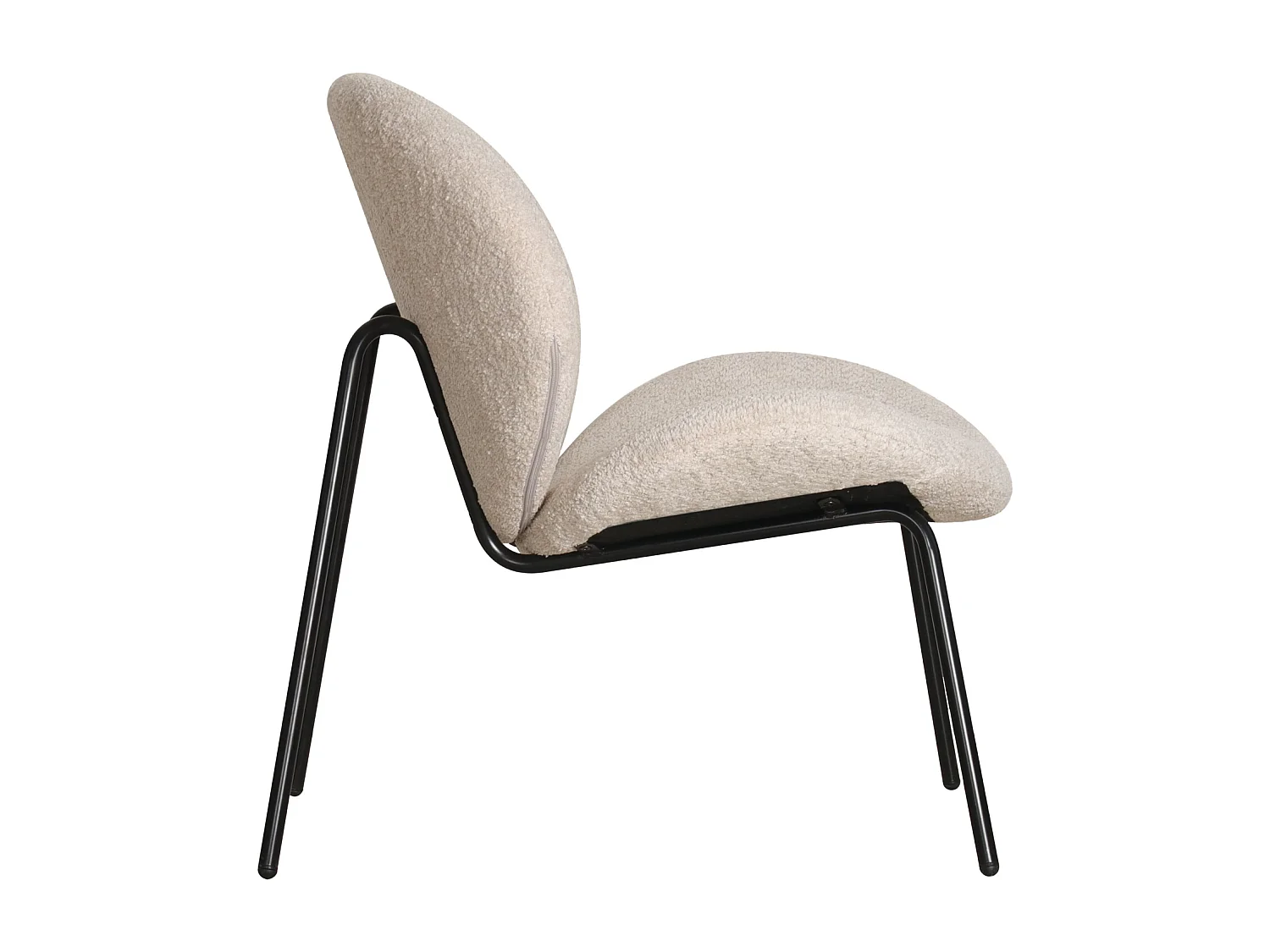 Fauteuil en tissu beige chiné SACHA - HAPPY GARDEN