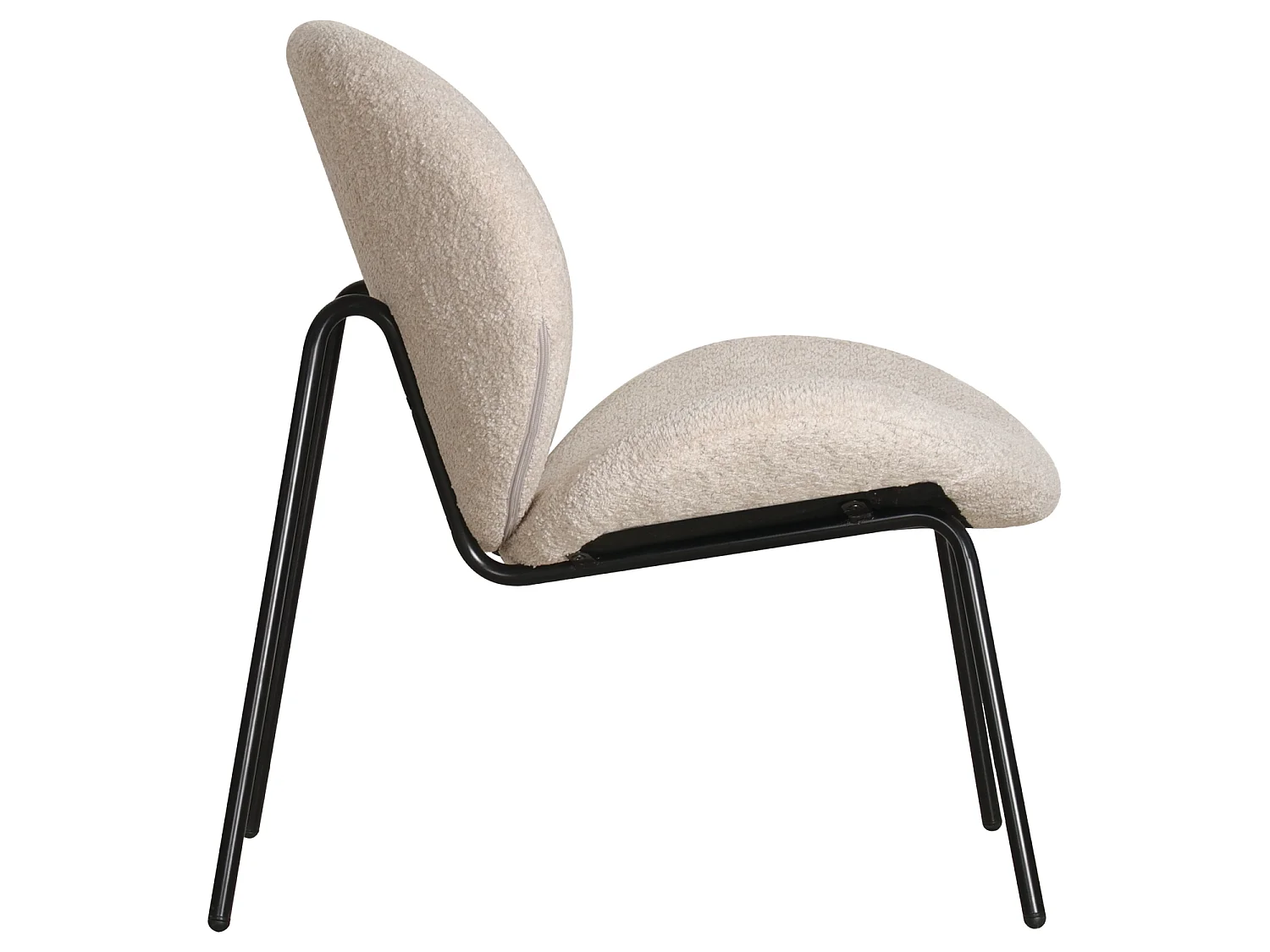Fauteuil en tissu beige chiné SACHA - HAPPY GARDEN