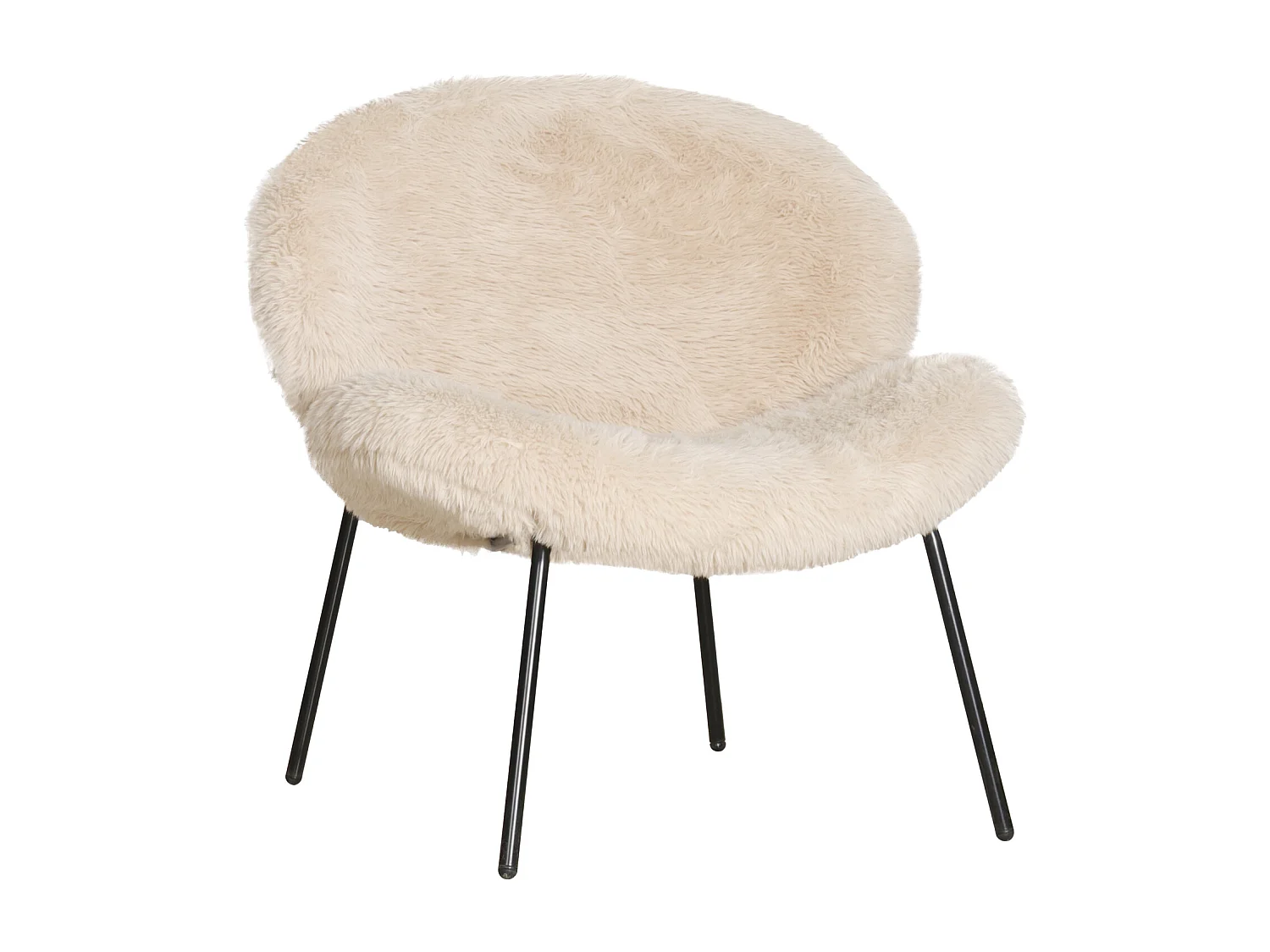SACHA beige fauteuil van imitatiebont