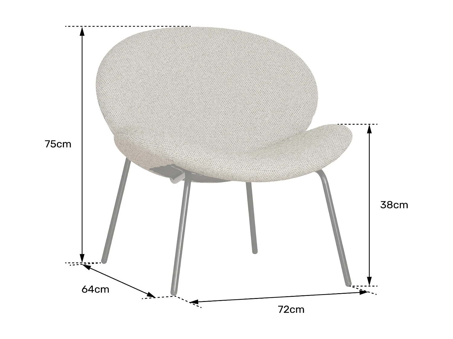 SACHA beige fauteuil van imitatiebont