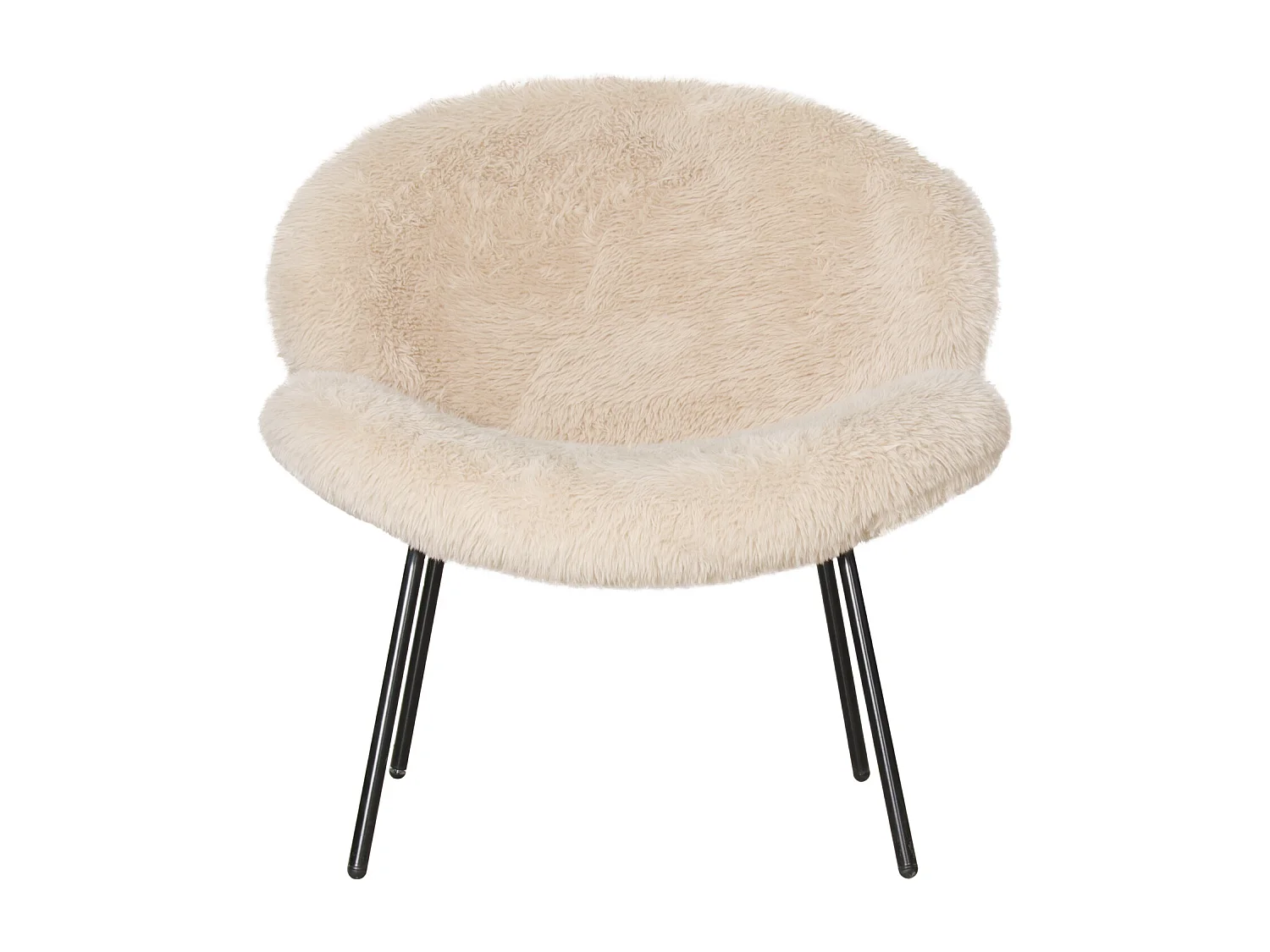 Fauteuil en fausse fourrure beige SACHA - HAPPY GARDEN